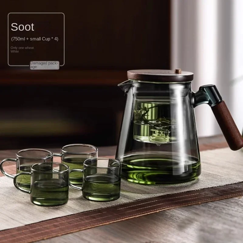 Магнитный переключатель в один клик разделение чая фильтрация стеклянный чайник