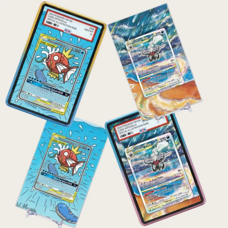 Фото Акриловый магнитный защитный чехол для карт PTCG Magikarp Wailord GX Darkrai VSTAR, мультяшный аниме-дизайн, классика, коллекция игр ﻿ №1