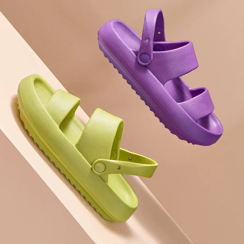 

Home eva slippers bathroom thick-soled non-slip waterproof step on shit feeling new sandals and slippers super soft