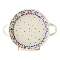 spot polish hand painted ceramic 22 5cm large size binaural baking pan soup dish plate seafood plate fruit plate european style