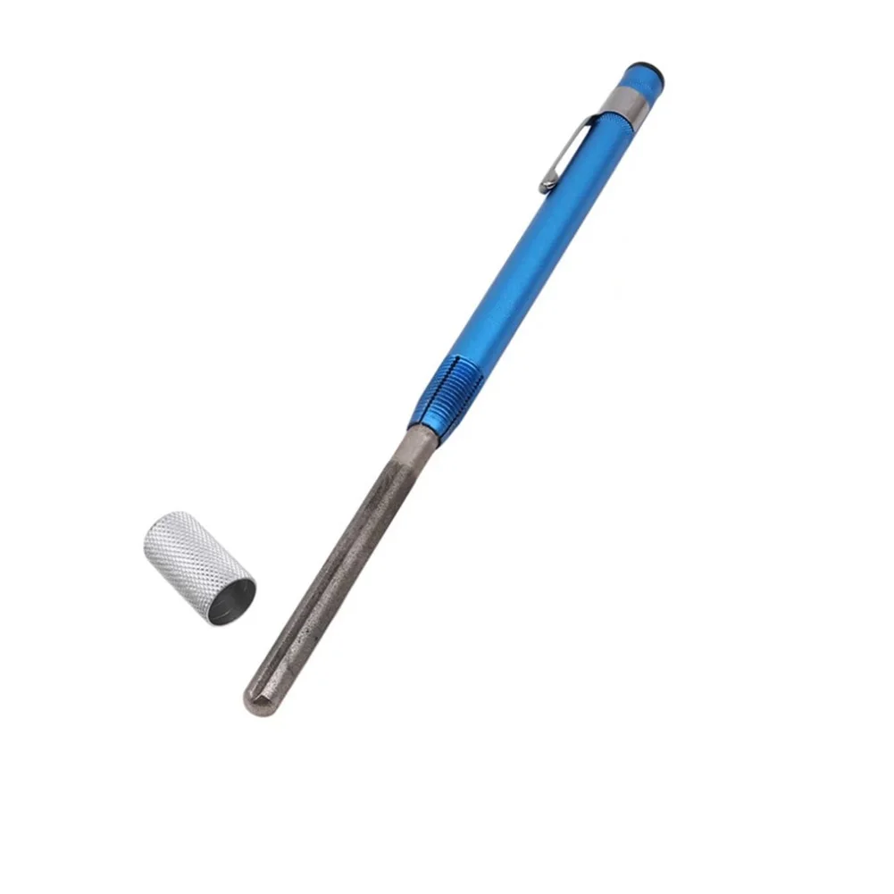 

Pen Shaped Diamond Sharpener With Pocket Clip Adjustable Blue+Silver Lightweight Multi-purpose Outdoor Portable