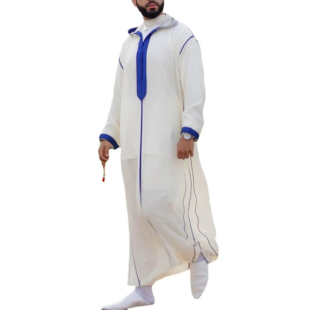 Muslim Men Clothing Kaftan Robes Eid Thobe Kurta Arab Turkish Dress Dubai Islam Habit Ethnic Leisure Long Sleeve Musulman Wear