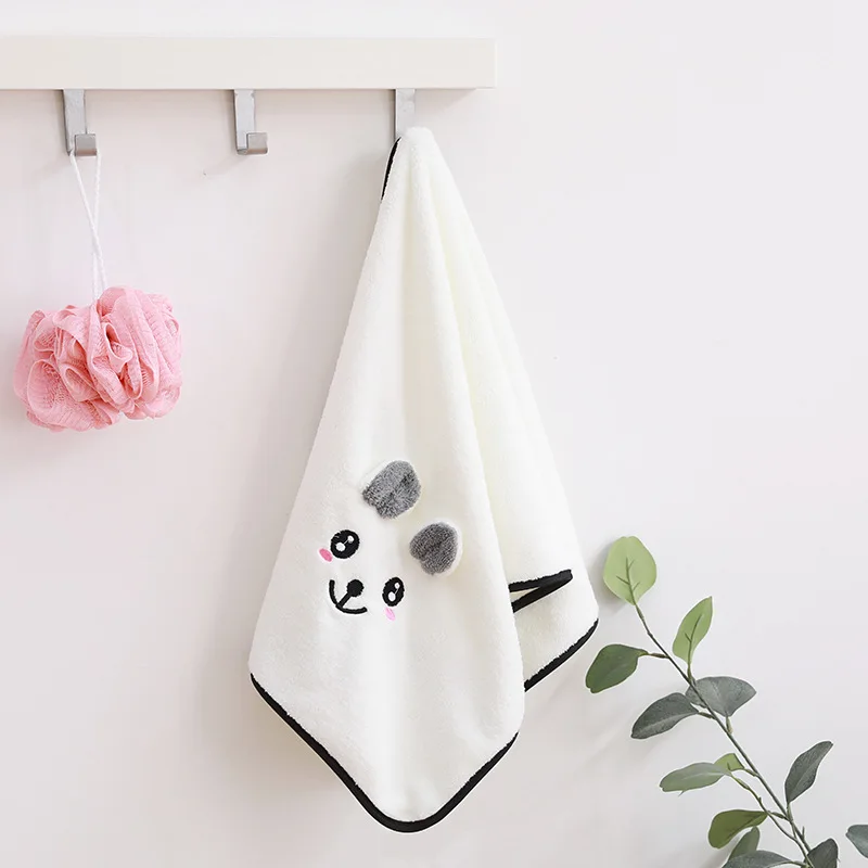 35x75 см коралловый флис мультфильм медведь панда лиса вышитая впитывающая мягкая