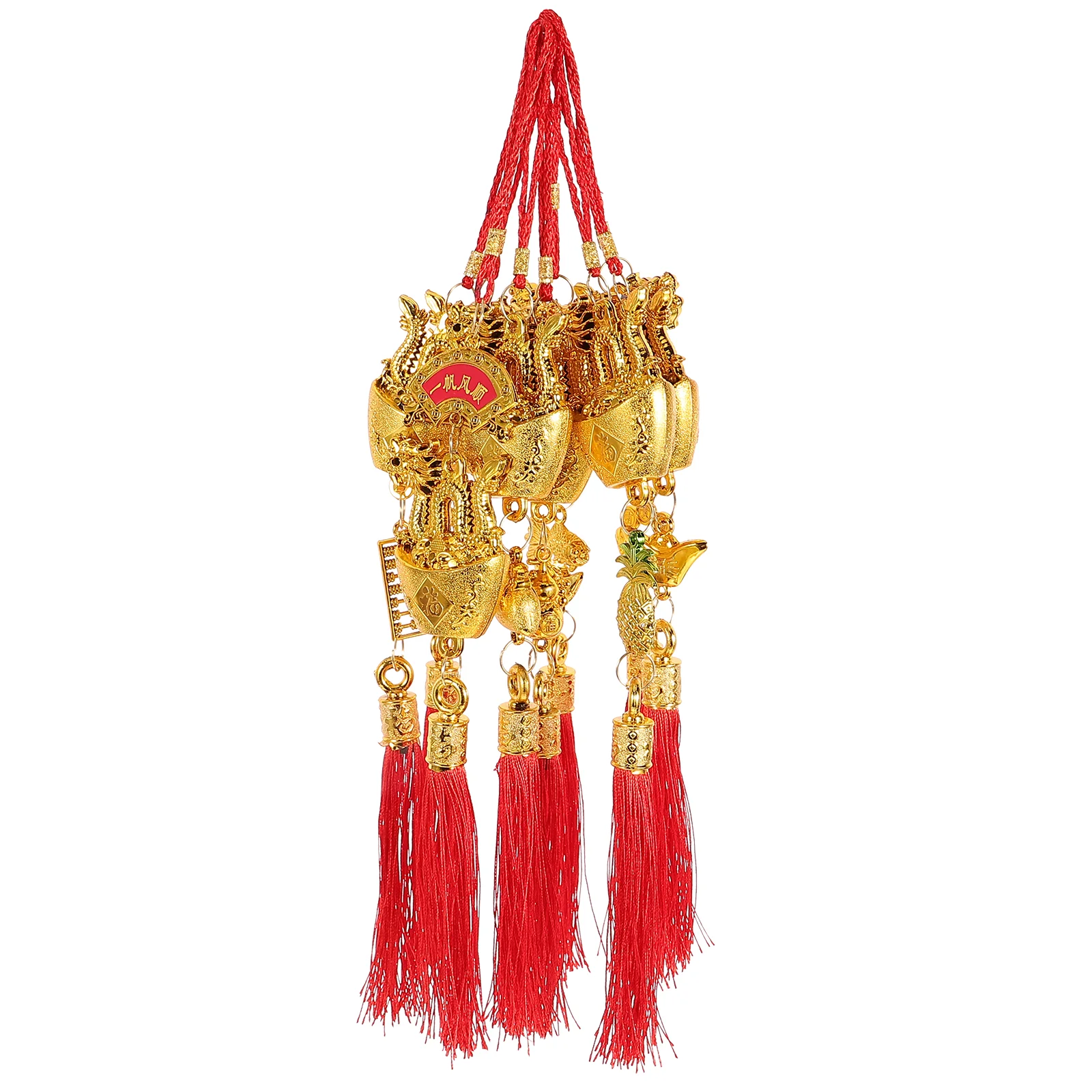 

Chinese Zodiac Charm Feng Shui Ancient Coins Red String Mascot Fortune Car Hanging Decor Wealth Success Prosperity