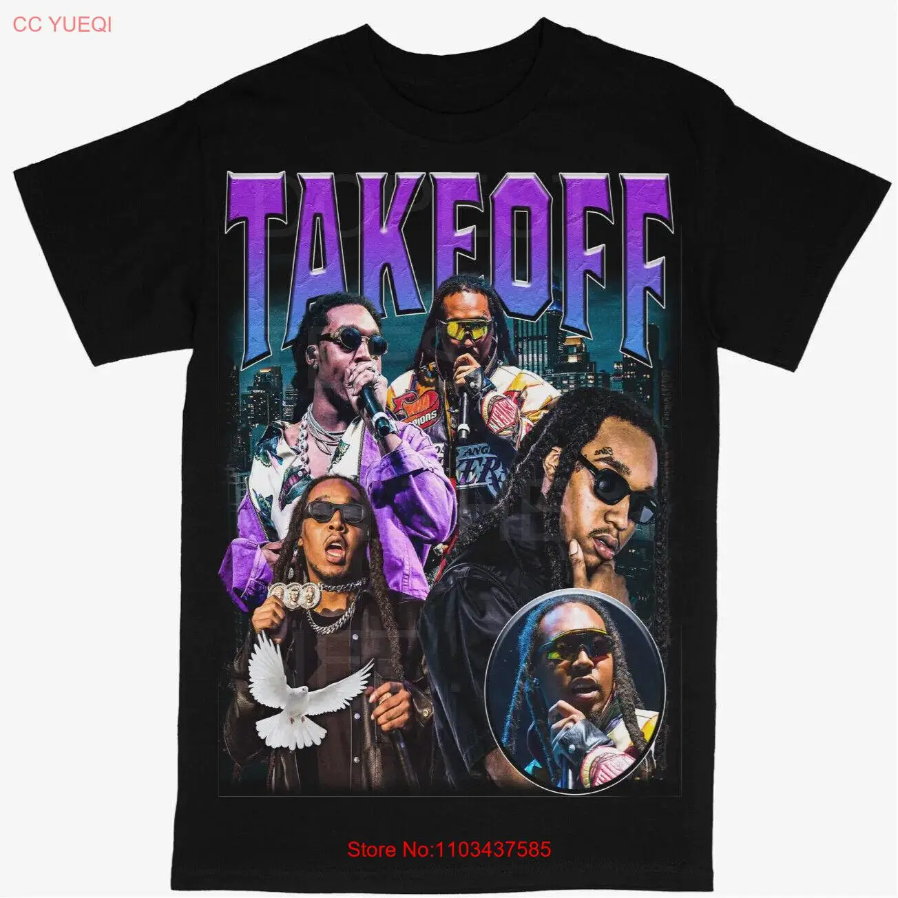 Взлетная футболка Migos RIP Rap Style Black S-5XL