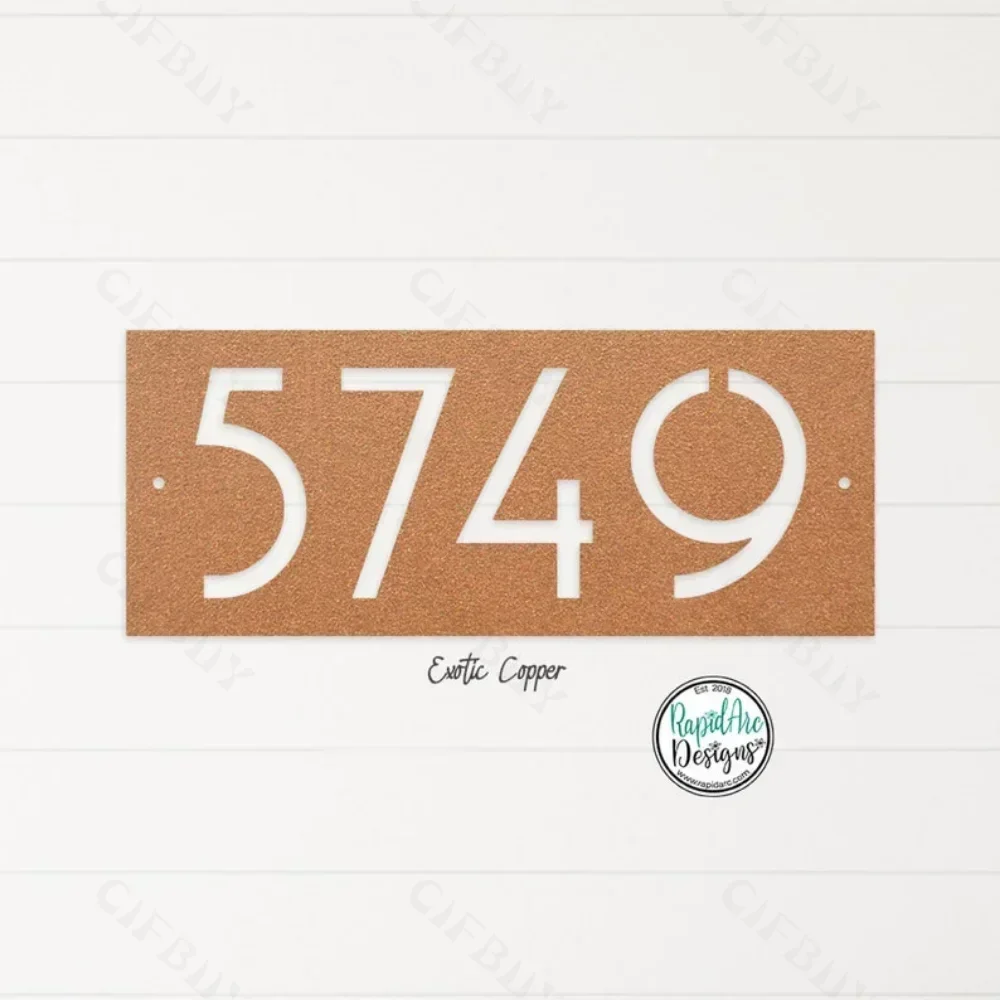 Индивидуальный прямоугольный знак середины века с номером дома металлическая