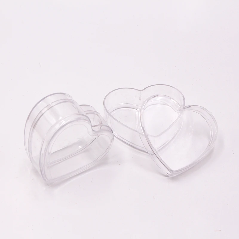 

2pcs/lot 6pcs/lot Creative Hollow Transparent Plastic Love Candy Box Flat Bottom Heart-Shaped Storage Box Gift Box Jewelry Box