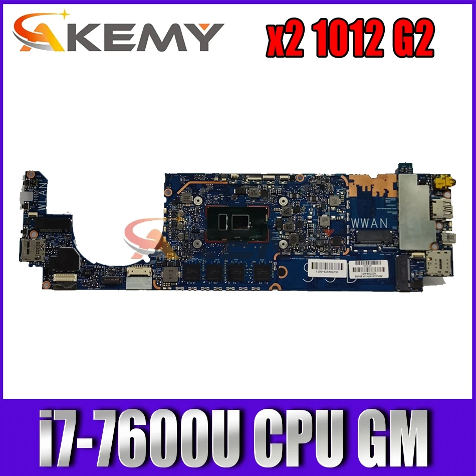 

Материнская плата Akemy для ноутбука HP Elite x2 1012 G2, материнская плата 6050A2863101-MB-A01 923772-601 с процессором i7-7600U GM, протестирована 100% нормально