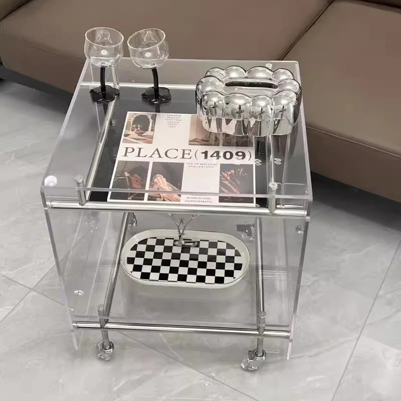 

Transparent Simple Nightstands Multifunctional Design Modern Luxury Cute Bedside Table Side Storage Kids Muebles Home Furniture