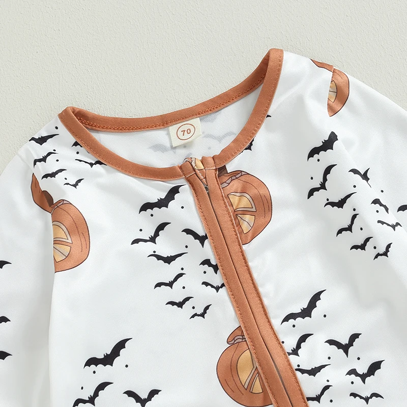 

Детский комбинезон на молнии ZZLBUF, с длинным рукавом и мультяшным принтом, осенний наряд для новорожденных