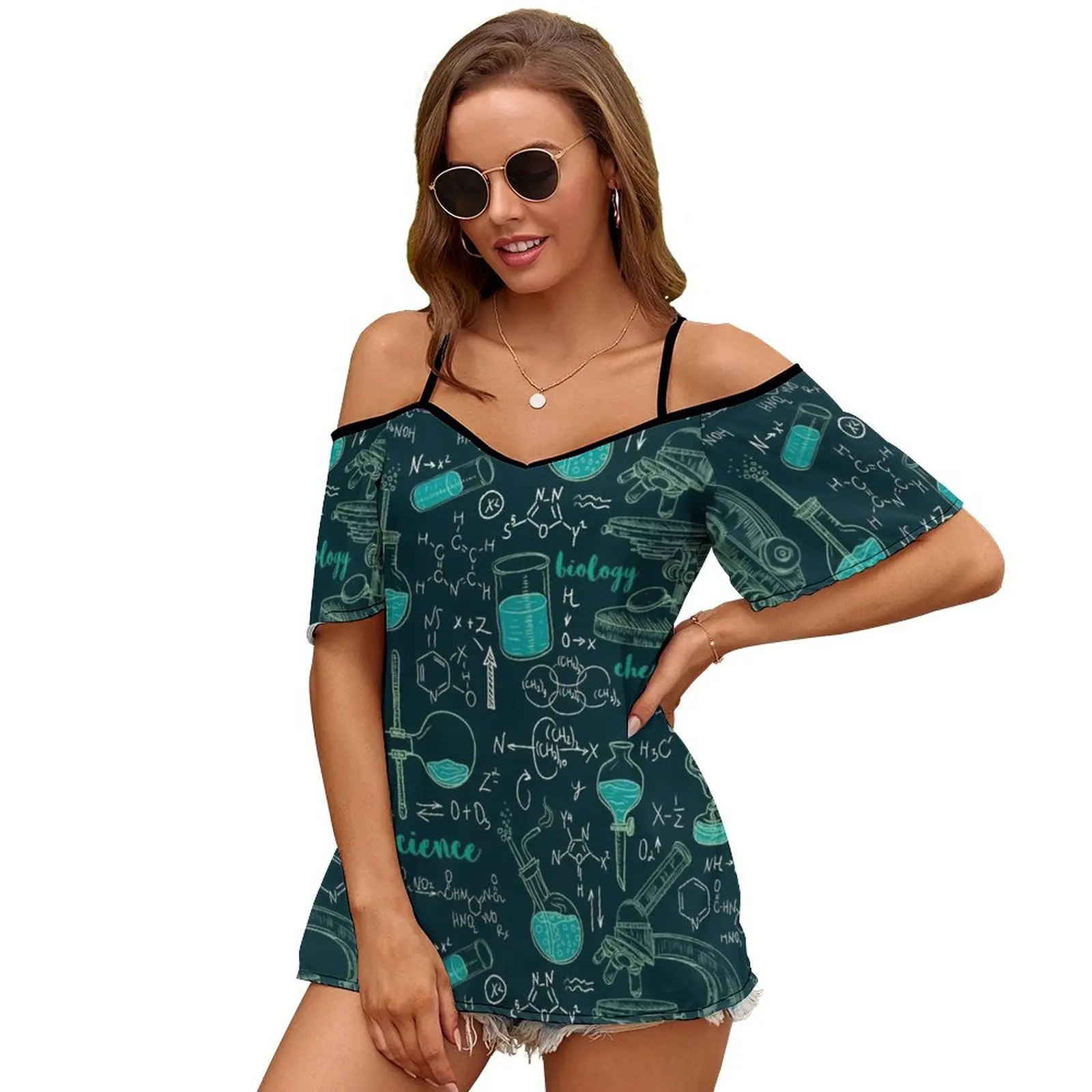 Женская бесшовная Футболка с принтом повседневный Свободный пуловер открытыми