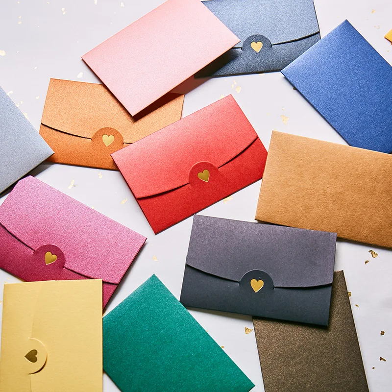 

20pcs/lot Cute Envelopes Set Small Pearl Mini Heart Letter Vintage Paper Envelope for Wedding Invitations Card Stationary