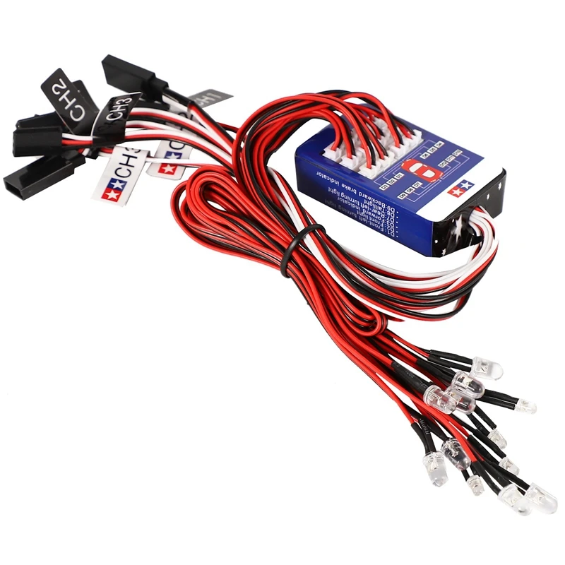 

4X 12 LED Lighting Kit Steering Brake Simulation Flash Light For 1/10 Scale Models RC Car HSP HPI AXIAL RC4WD