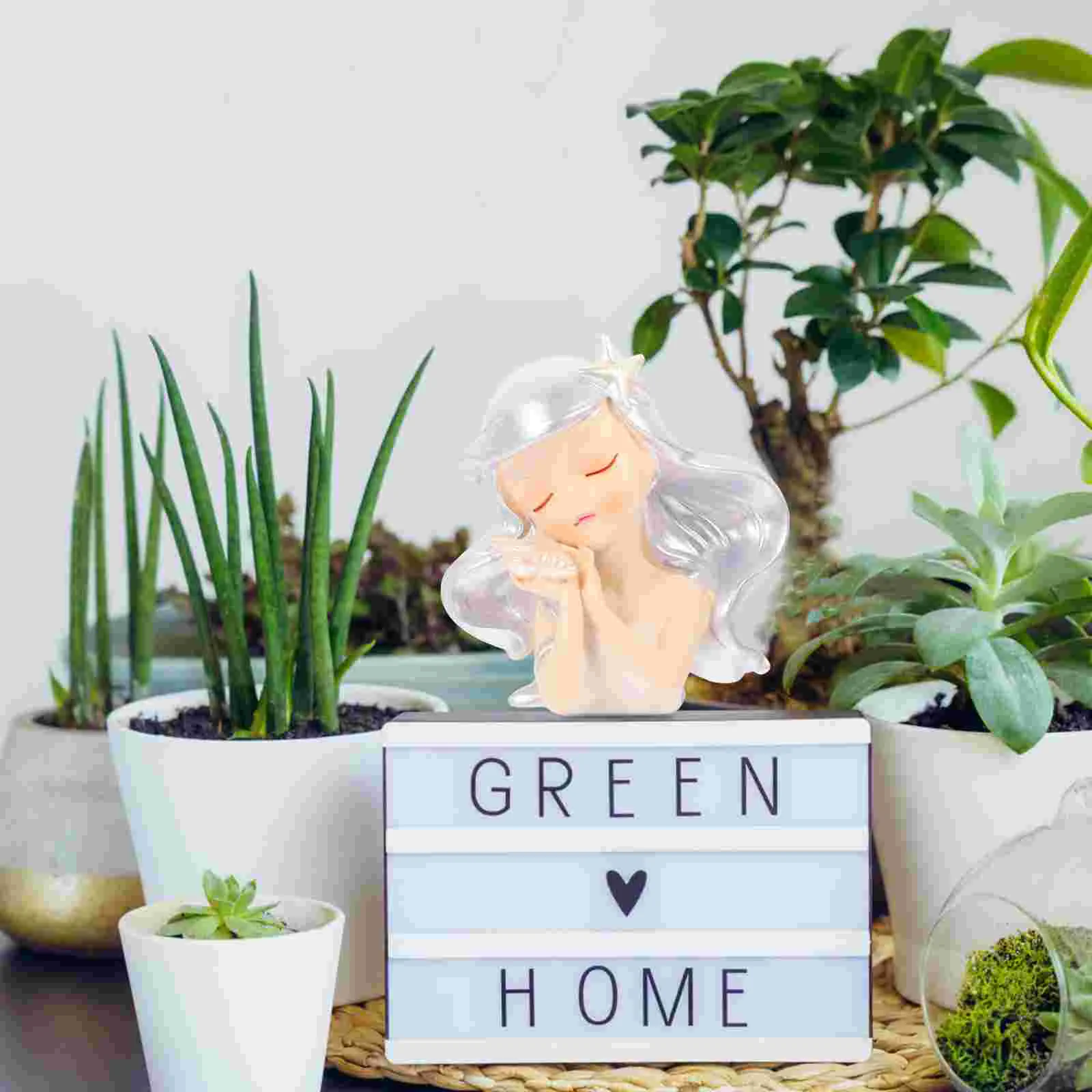 

Girl Ocean Sculpture Statue Decor Decoration Mermaid Decorations Sea Model Figurines Resin Desktop Coastal Birthday Cake