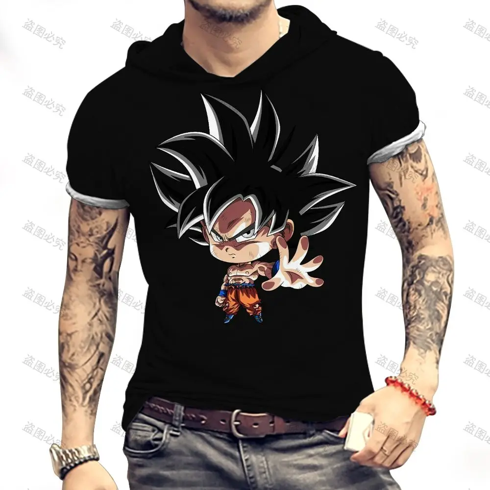 

Men's Hooded T-shirt High Quality Dragon Ball Z Clothing Trapstar Anime Tops Z Goku Vegeta Harajuku Style 2024 Fashion Y2k 3xl