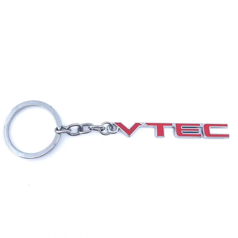 

3D Metal Car Keychain VTEC Emblem Key Ring Holder for Honda VTEC Accord CRV FIT CIVIC CRV SUV Crosstour SPIRIOR CITY cb400 CRIDE