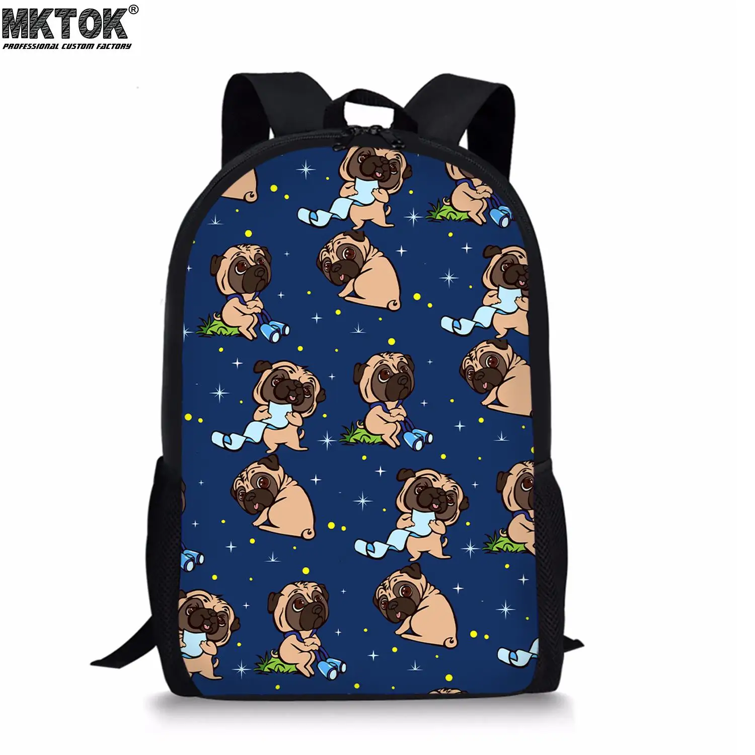 2022 Cute Cartoon Dog Print School Bags Adjustable Strap Teenage Boys Satchel Large Capacity Children's Backpack Free Shipping