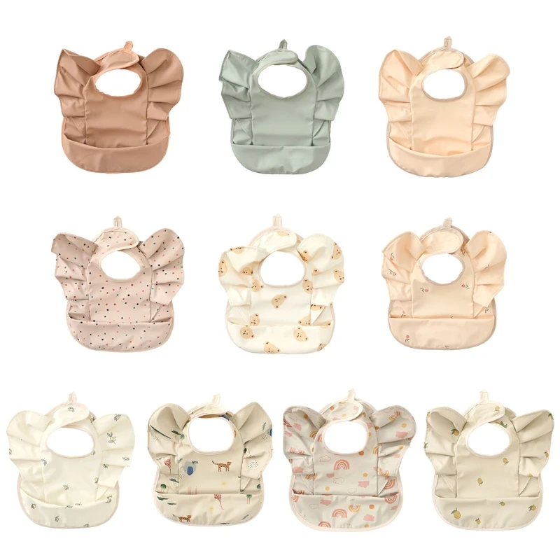 

Baby Waterproof Bib Machine Washable Sleeveless Feeding Bibs Apron with Pocket
