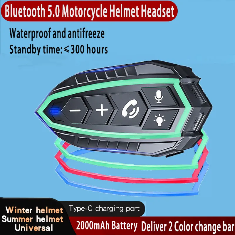

Наушники для мотоциклетного шлема, Bluetooth 5,0, 2000 мАч, 3 цвета