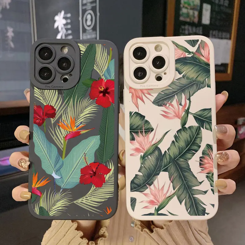 

Retro Spring Bloom Flowers Phone Case For iPhone 7 8 Plus SE 2020 14Plus 12 11 13 Pro Max X XR XS Soft Silicone Back Cover Funda