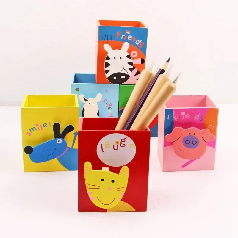 Креативный милый деревянный держатель в виде мультяшных животных настольный