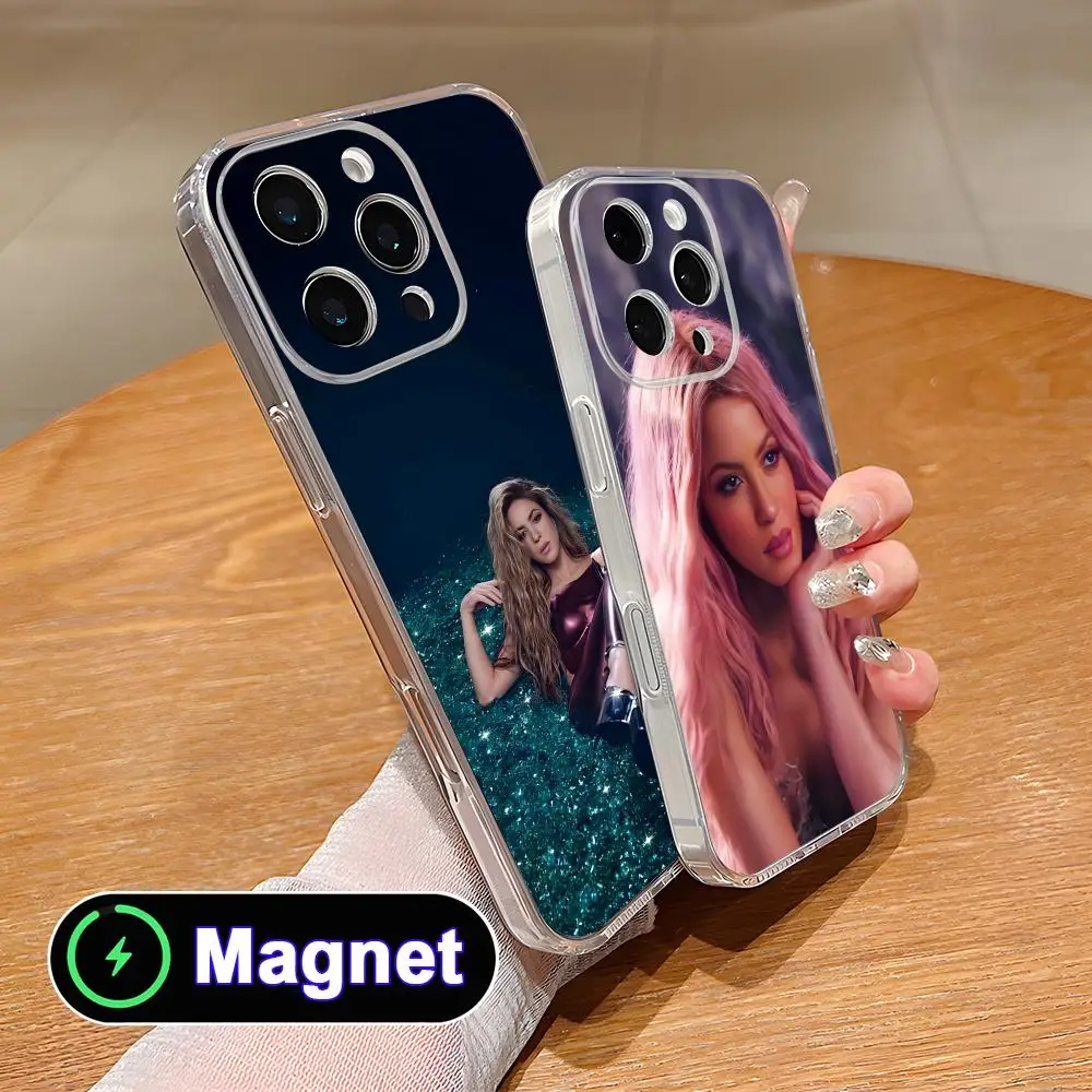 Фото Симпатичный чехол для телефона Shakira для iPhone 18 17 16 15 14 13 12 11 Air Pro Max Plus Mini, мягкий прозрачный чехол из ТПУ с магнитом. №2