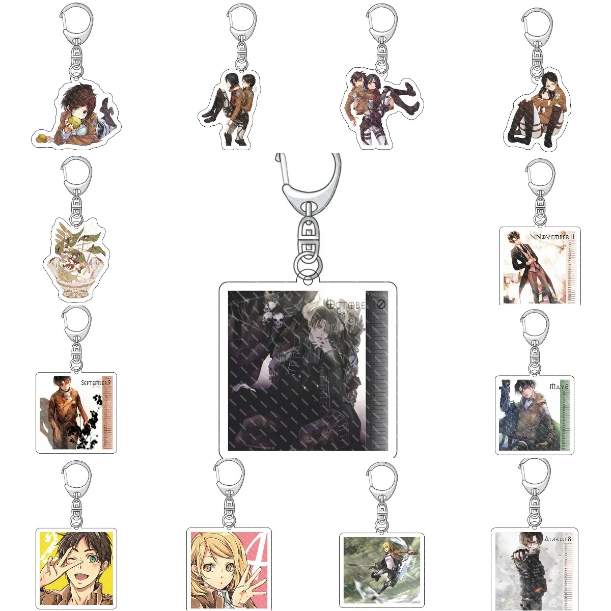 

Hot Anime Attack On Titan Mikasa Ackerman Cosplay Keychains Acrylic Action Figure Eren Jaeger Kawaii Bags Keychain Fans Gift