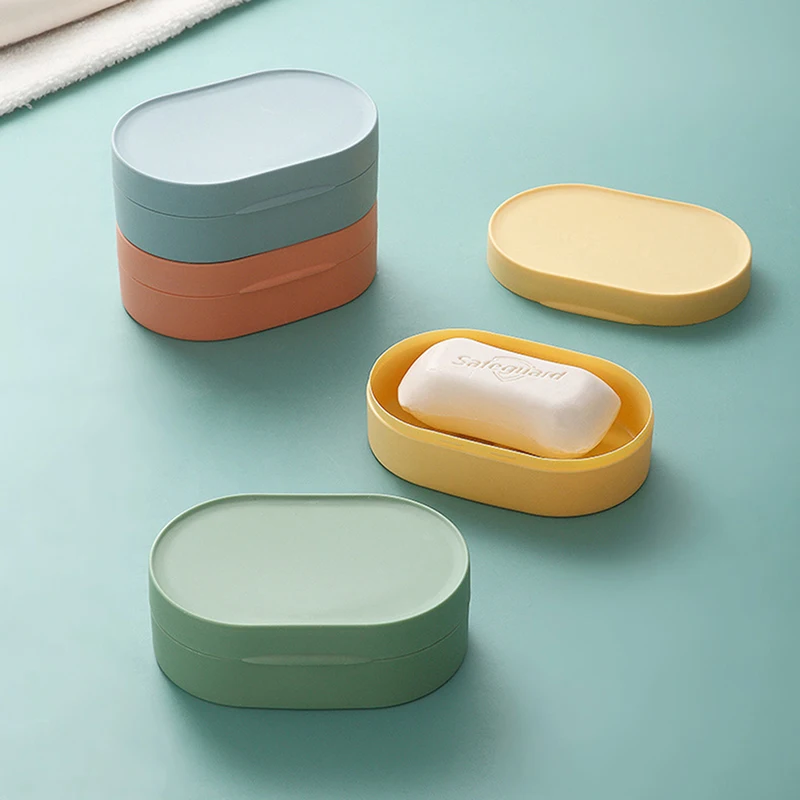 

Travel Portable Sealed Waterproof Soap Dish With Lid Home Countertop Soap Dish Box Sponge Soap Holder Soap Box Bathroom Product
