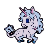 lovely rainbow unicorn television brooches badge for bag lapel pin buckle jewelry gift for friends