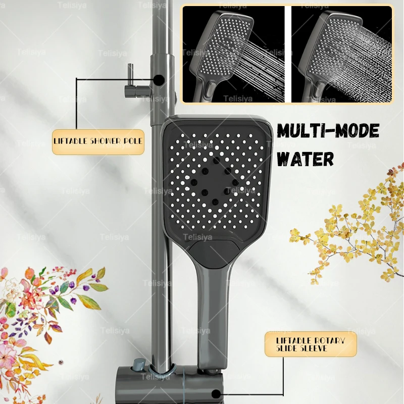 Серый душевой набор с цифровым дисплеем усилитель для ванной комнаты насадка