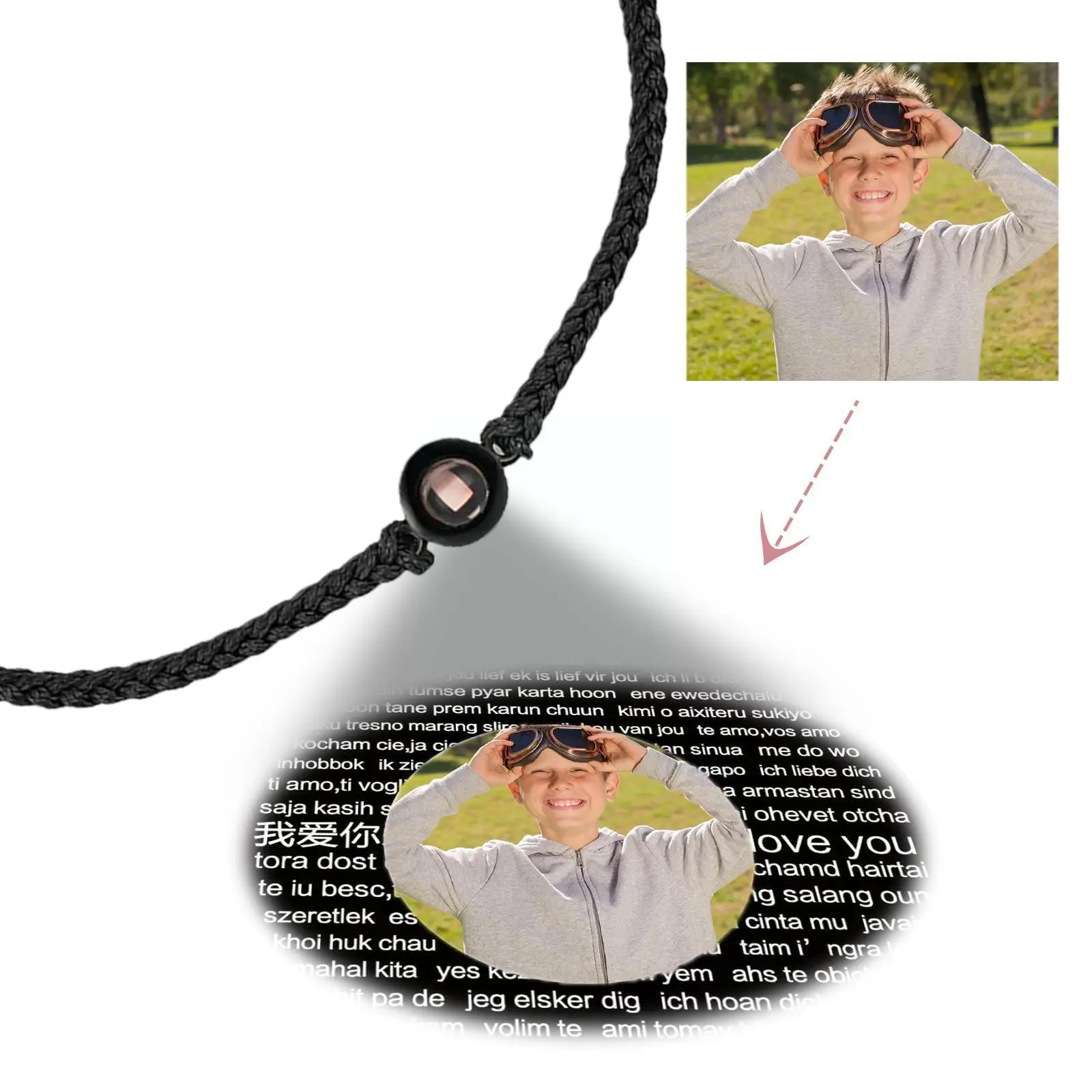 

Personalized Photo Bracelets 100 Languages I Love You Memorial Couple Gift Bracelets Bracelet Projection Photo Jewelry Cust H3B5