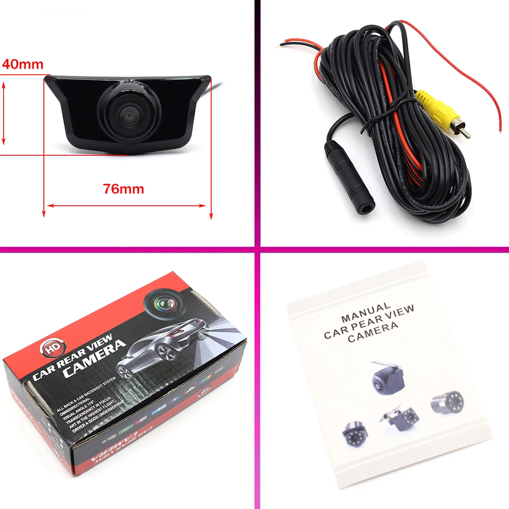 ZJCGO AHD CVBS 1080P 170 ° Автомобильный логотип парковочная камера переднего вида для Cadillac