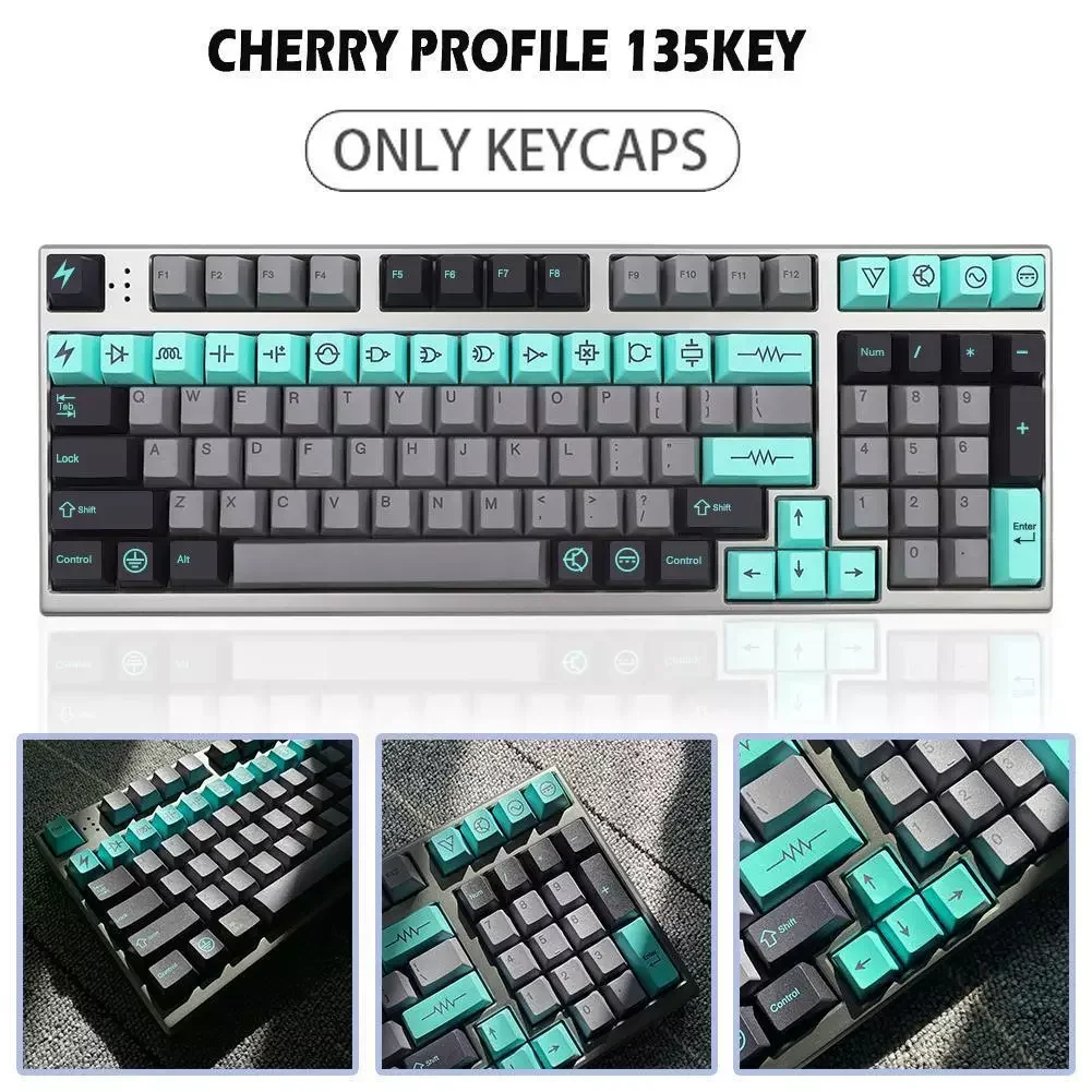 

GMK-KEY Electrical Keycaps 135 Key Electronic Keycaps PBT Keycaps Suitable for CHERRY C9G1
