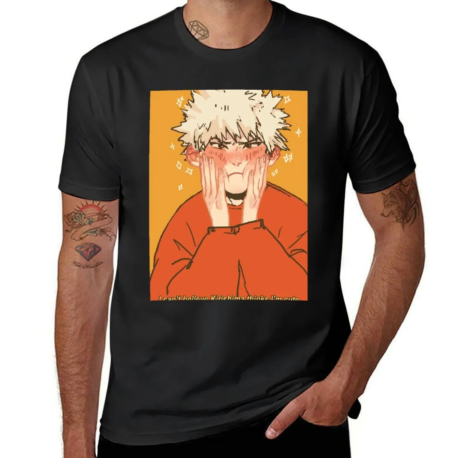 Фото Футболка bakugou, футболка с коротким рукавом, корейская модная аниме одежда, мужские высокие футболки №1