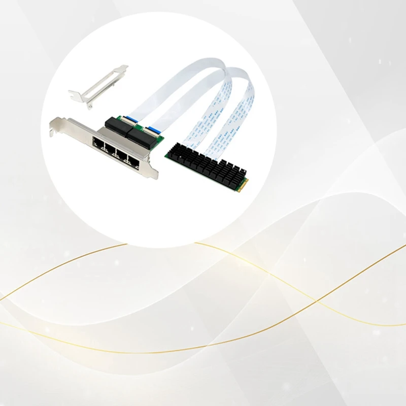 Гигабитная сетевая карта NIC M.2 B+M Key 4-портовый гигабитный промышленный Ethernet