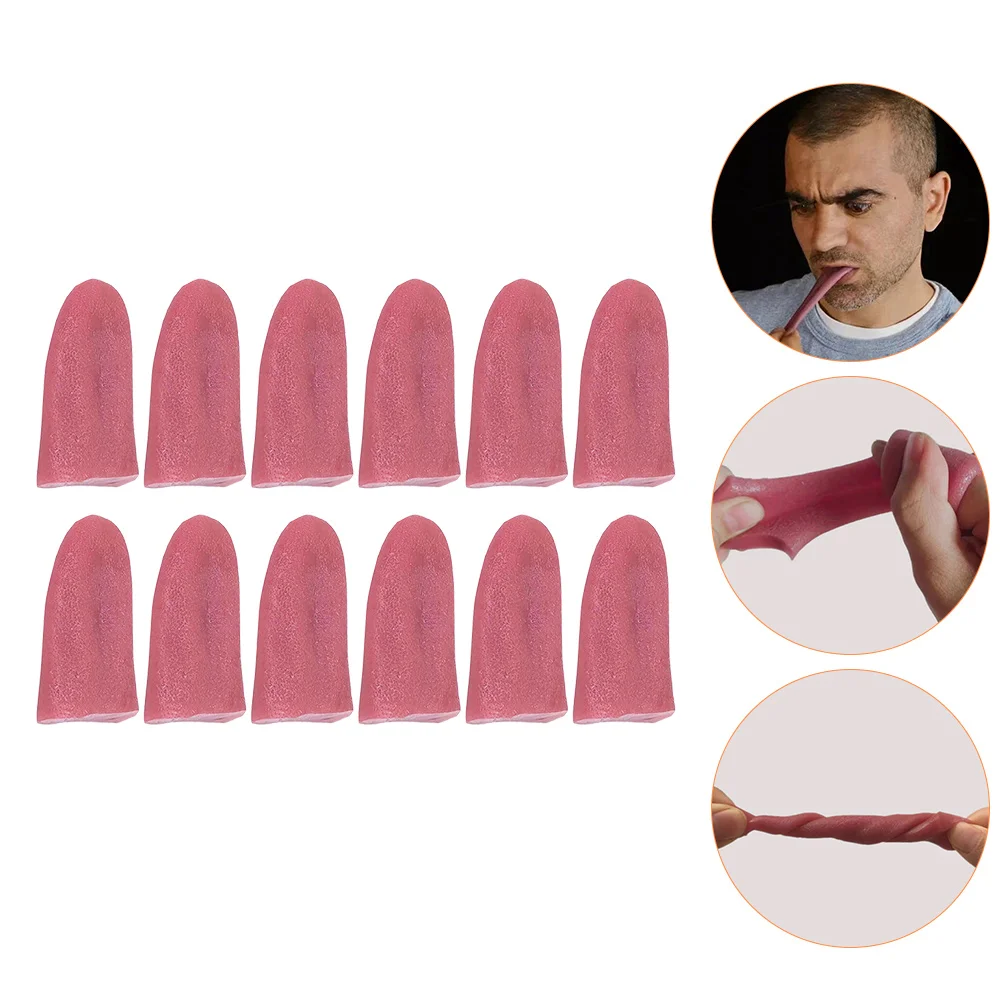 

12 Pcs Tricky Tongue Scene Layout Props Adult-toys Model Fool's Day Tpr Funny Decor