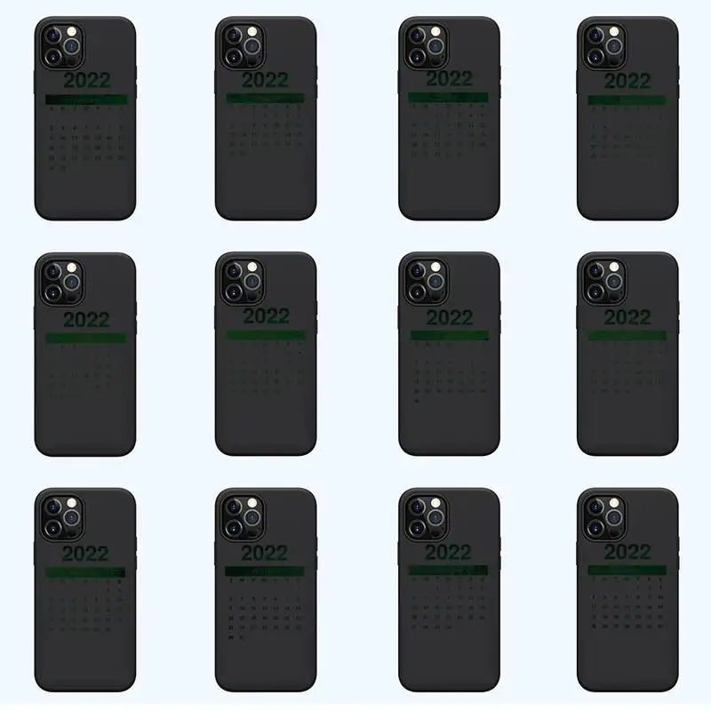 

2022 Calendar Phone Case For iPhone 13 12 11 mini pro XS MAX 8 7 6 6S Plus X SE 2020 XR