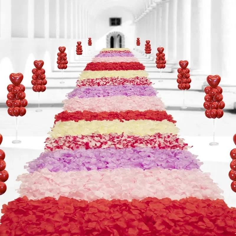 

100/500Pcs Artificial Colorful Rose Petals Simulation Rose Flower Petal Wedding Romantic Silk Rose Flower for Wedding Decoration