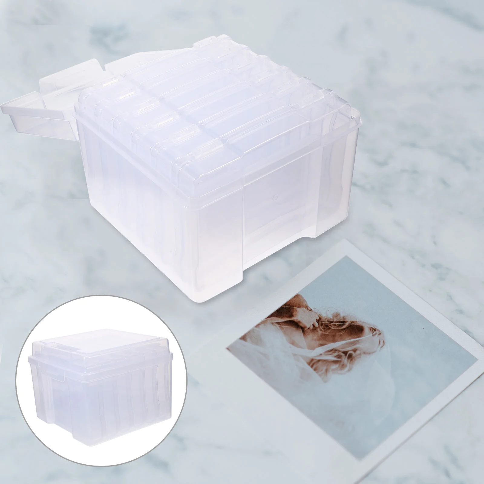 

1 Set of Multi-functional Picture Box Picture Boxes For Photo Storage Photo Organizer Photo Storage Box Clear Box Photo Case