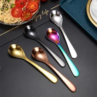 304 stainless steel ice cream coffee spoon children home tablespoon teaspoons solid color soup ladle tableware kitchen utensils