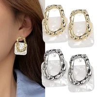 square fashion simple metal earrings 2022 trendy acrylic resin hollow earring geometric shell hanging stud earrings jewelry gift