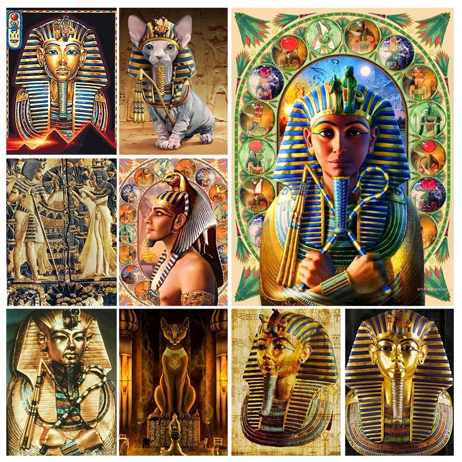 

Egyptian Pharaoh full Diamond Painting Religion icon 5D Diamond Mosaic Cross Stitch Embroidery Kits Cat Picture Home Decor art