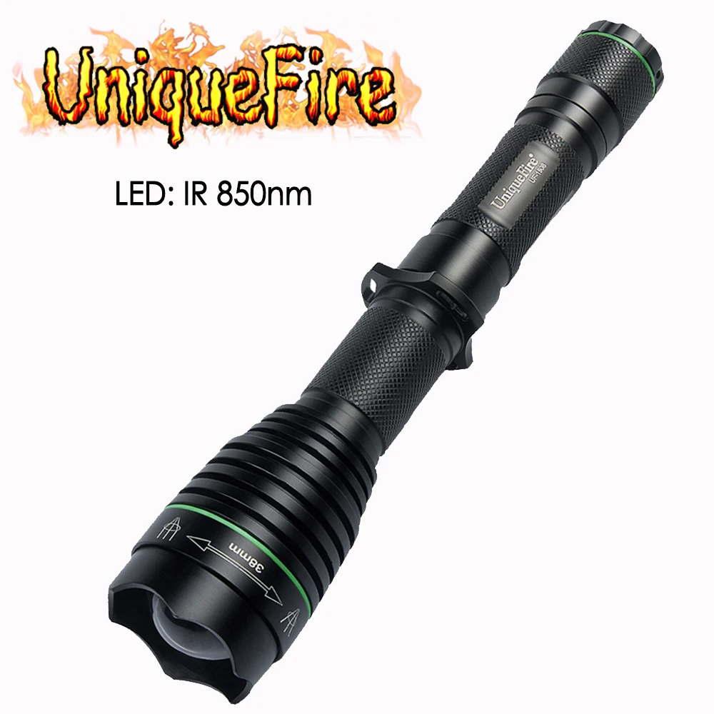 

Светодиодный фонарик UniqueFire 1508 T38 4715S IR нм, фонафонарь с фокусировкой, используется с устройством ночного видения, 3 режима для охоты