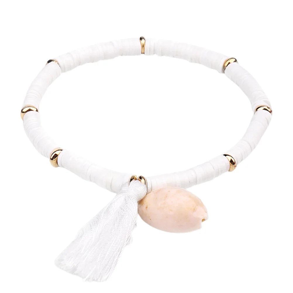 

1 Pc All-match Bracelet Polymer Clay Jewelry Shell Fringed Bracelet for Women