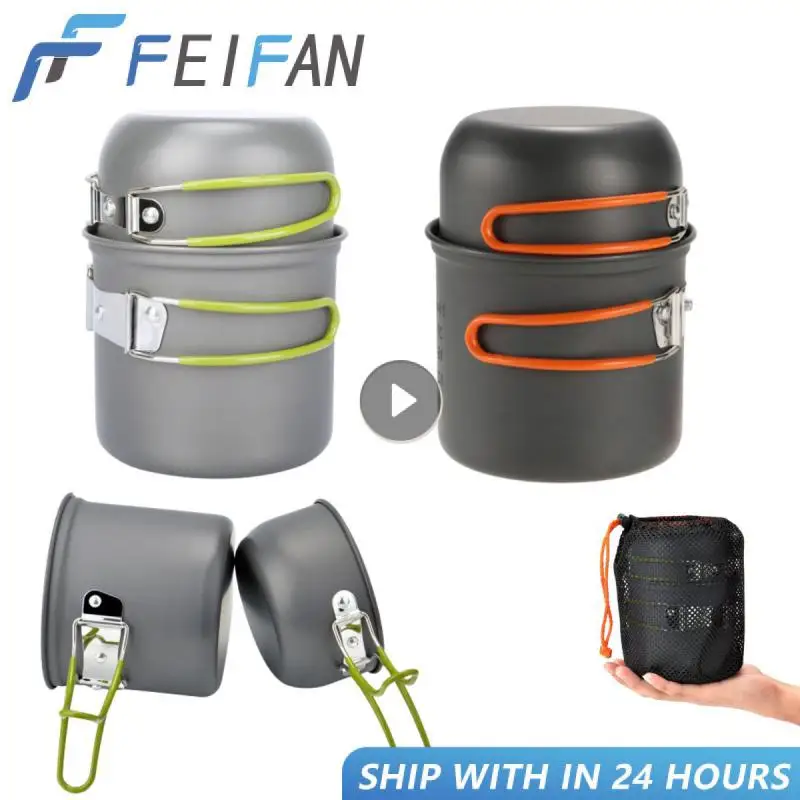 

Ultralight Camping Pots Cookware Set Portable Outdoor Cooking Tableware For Hiking Trekking Picnic Fishing Mountaineering