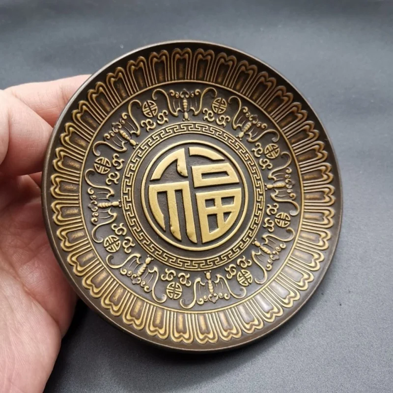 Антикварная тарелка коллекция украшений с персонажем Фу для письма кисть мытья