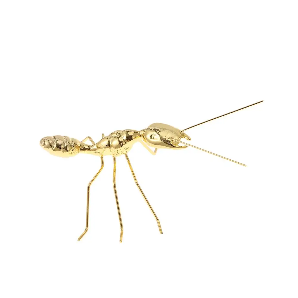 Твердый металлический орнамент сплав Золотая фигурка муравья домашний декор 9 см
