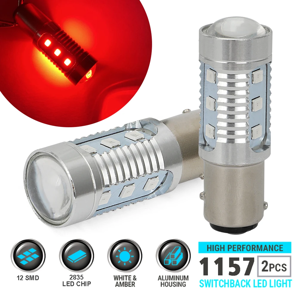 

2PCS Strobe Lights For Volvo Hyundai FORD Nissan Car Accessories For Vehicles Led Lights Headlights Cars 1157 LED Parking Bulbs