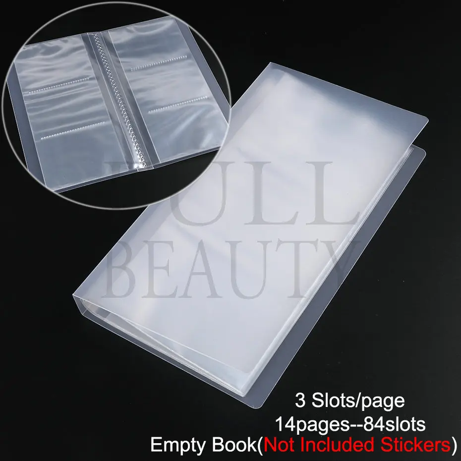 84 отделения для ногтей внешние наклейки пустая книга хранения маникюрные