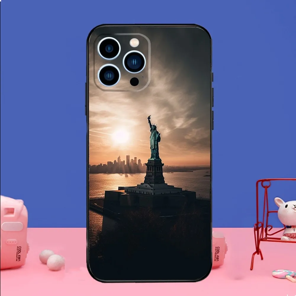 Чехол для телефона NEW YORK Статуя Свободы iPhone 14 13 12 Mini 11 Pro XR X XS MAX 6S 7 8 Plus силиконовый